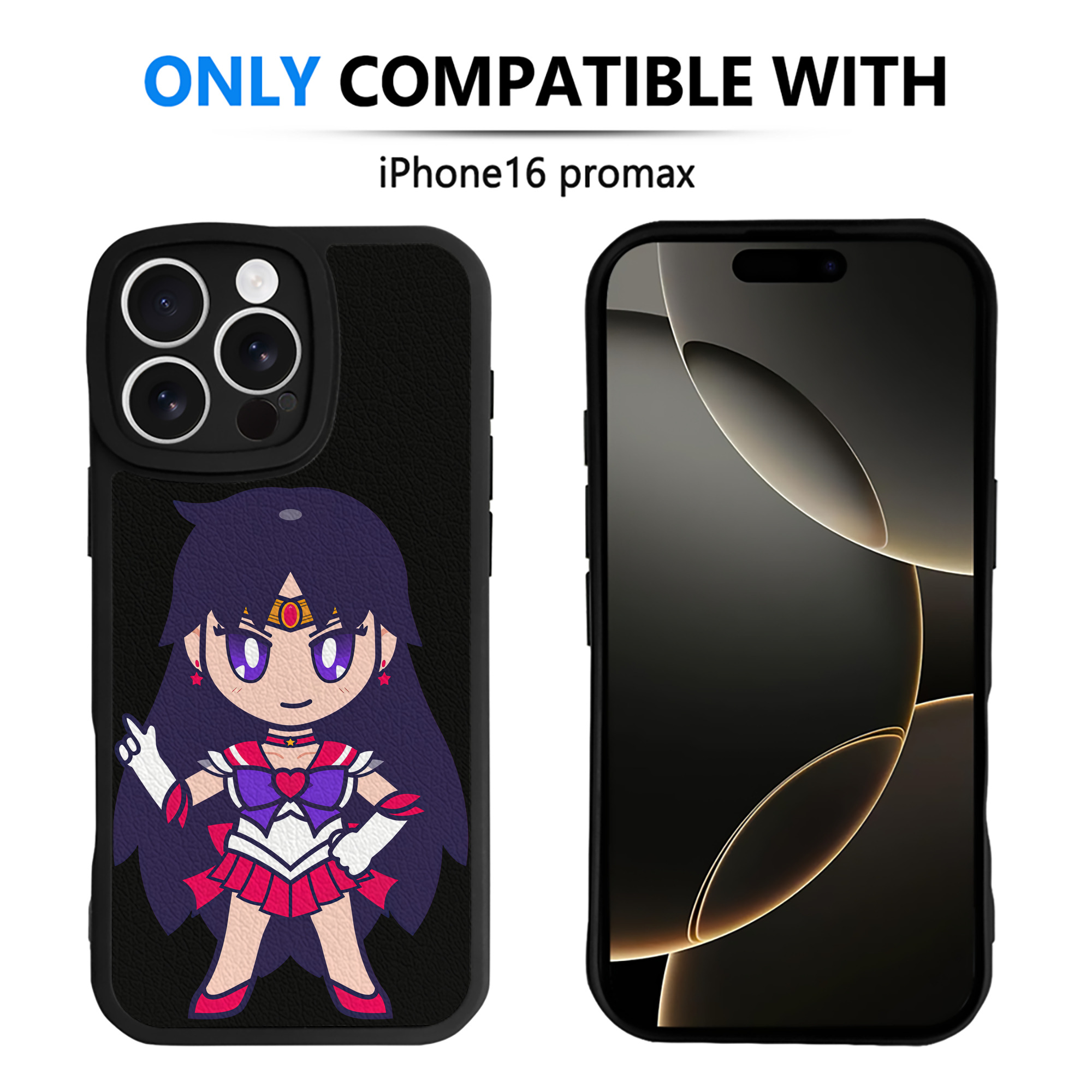 （画像用） 美少女戦士セーラームーン 火野レイ ひの レイ Sailor Moon Hino Rei （セーラーマーズ,Sailor Mars） 【iPhone 16シリーズ対応】シリコンスマホケース（レザー調） 材質：シリコン